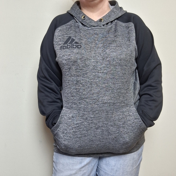 Adidas Team Issue Gray and Black Climawarm Fleece Lined Hoodie Size Medium - Picture 1 of 12